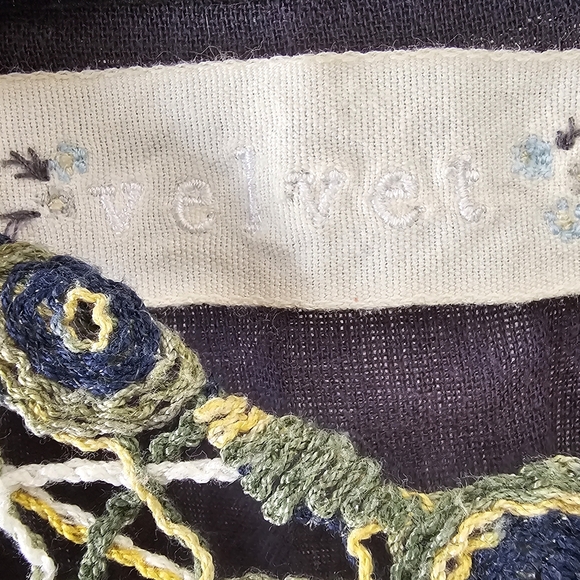 Velvet Gray Embroidered Sheer Dress Boho Festival Spring Pockets Size Small - Picture 3 of 11